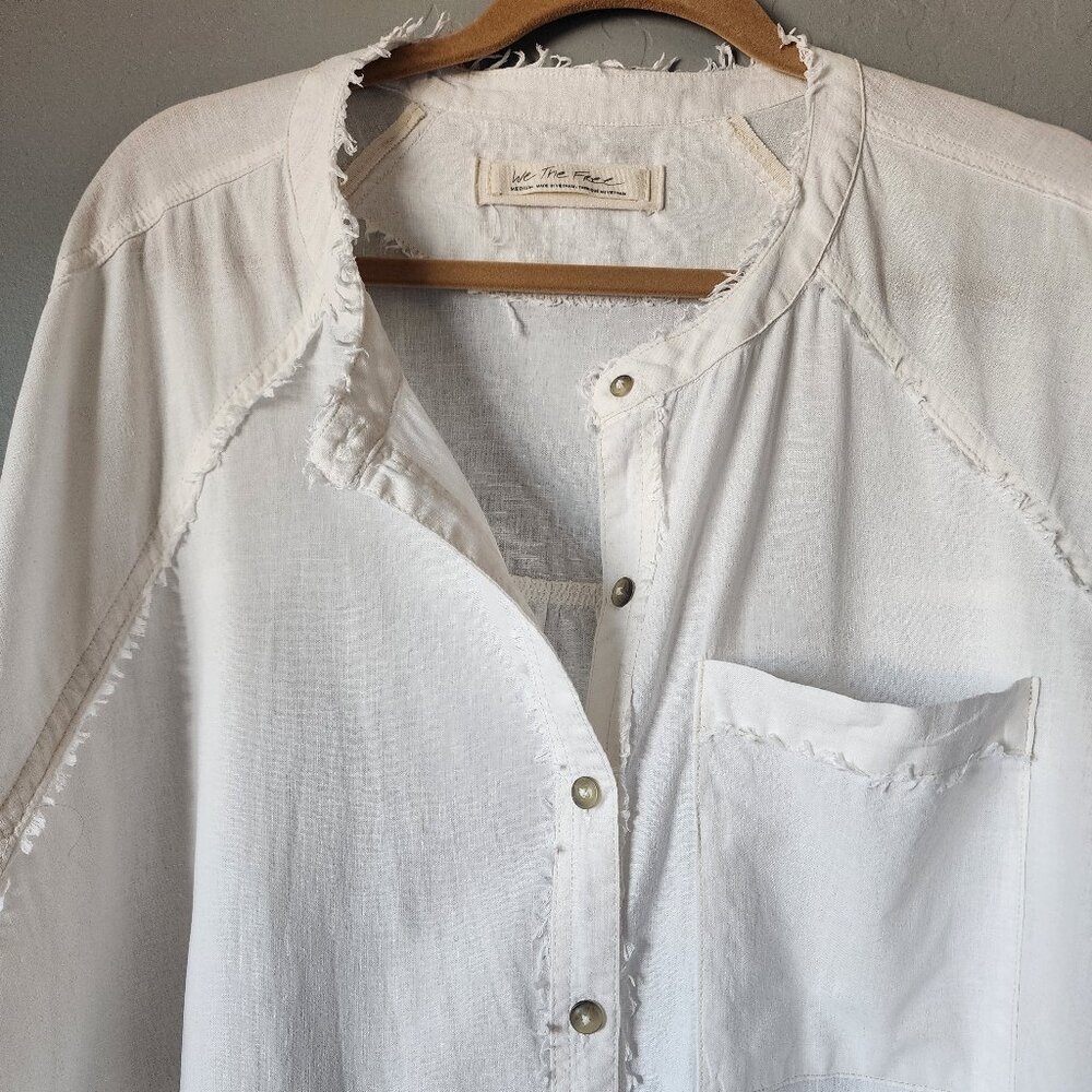 Free People White Blouse "EUC" - Picture 3 of 14